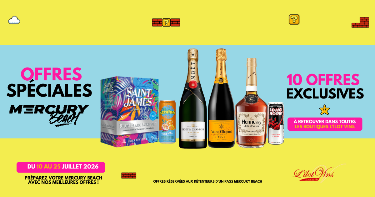 10 offres exclusives Mercury Beach 2026 chez L'Îlot Vins