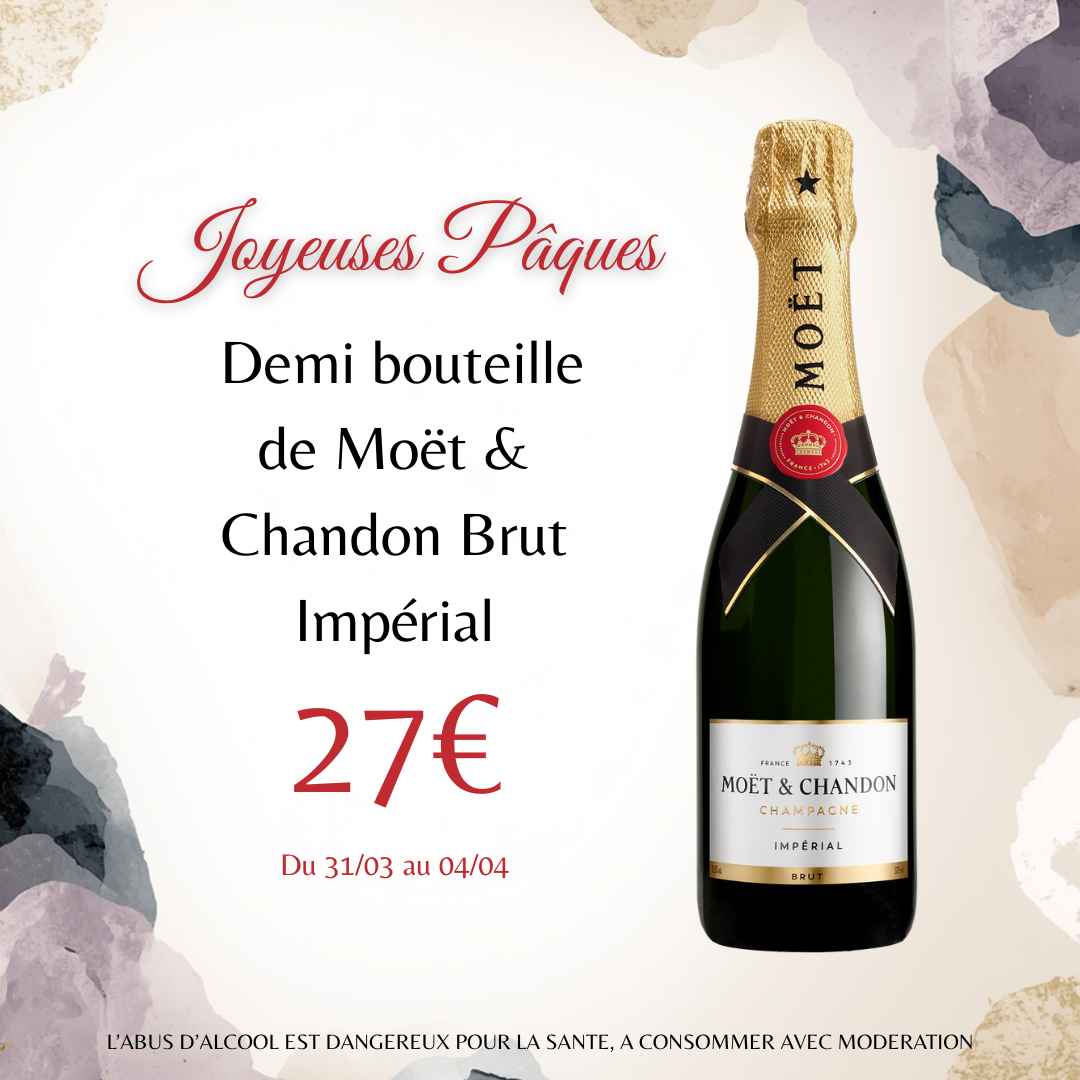 Offre de Pâques L'îlot Vins : demi-bouteille de Moët & Chandon à 27 euros